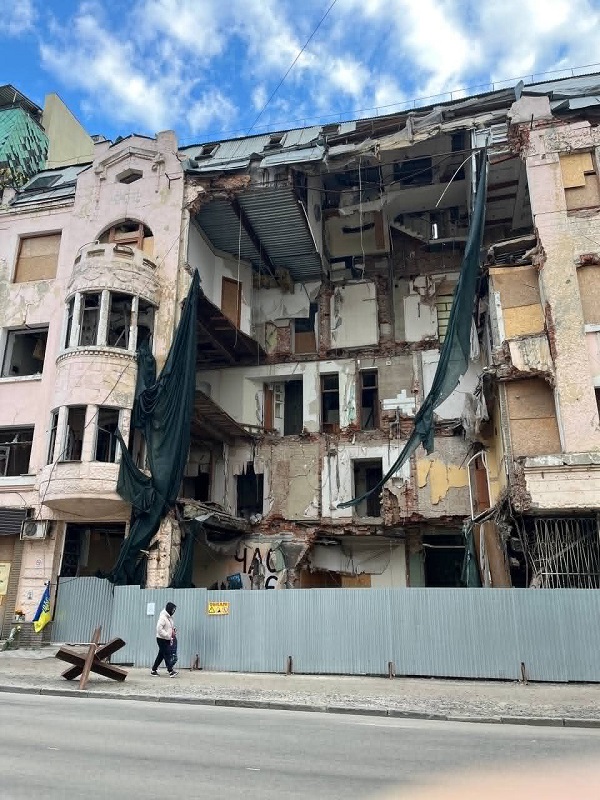 Damaged building in Kharkiv Ukraine